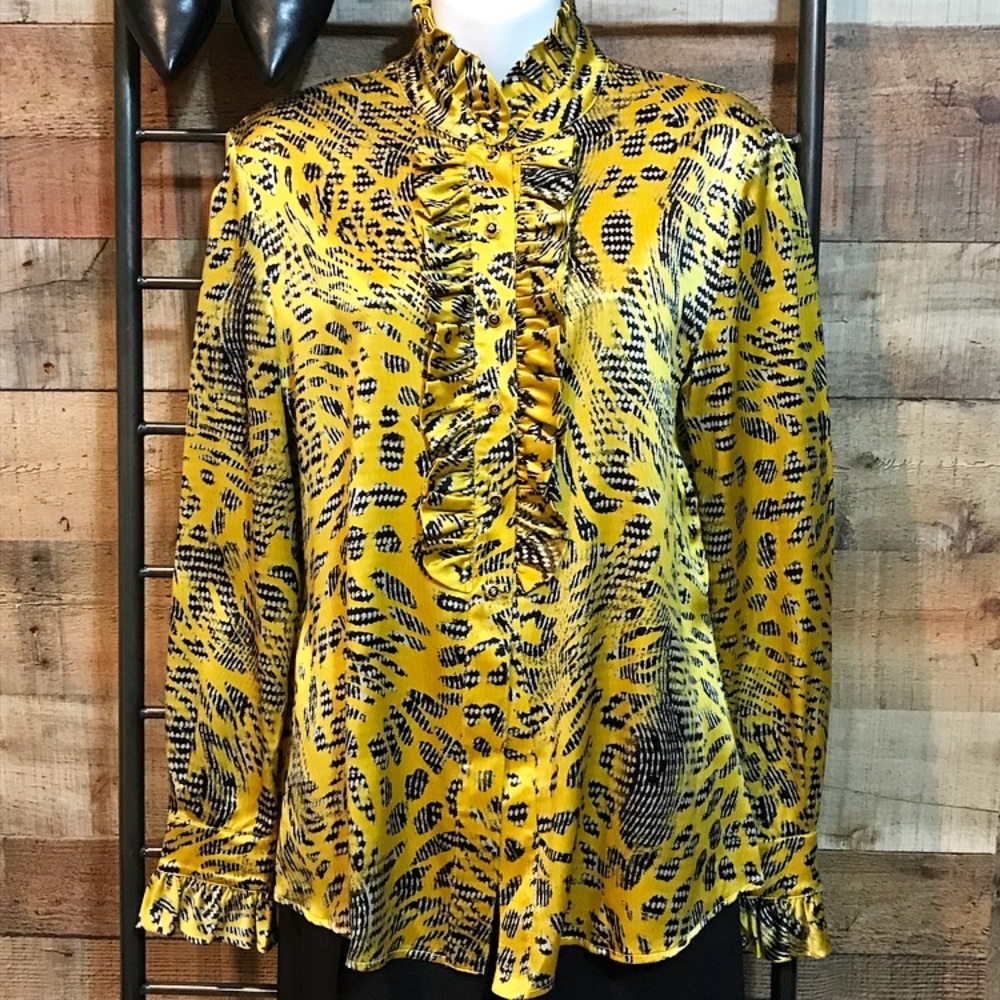 | st. john | Silk Ruffle Blouse - Picture 6 of 8